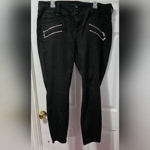 Torrid Black Skinny Jeans with Silver Zipper Accents